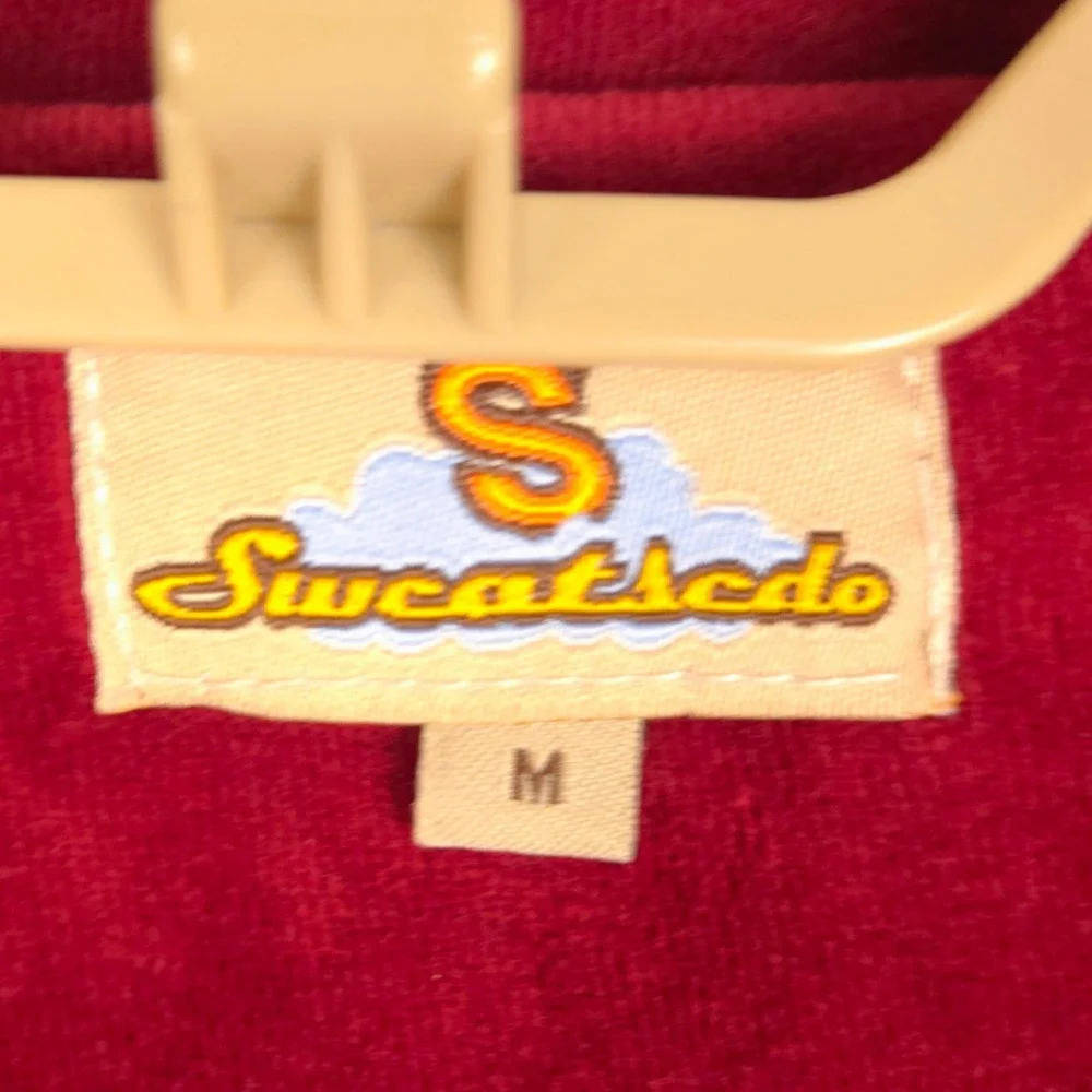 Sweatsedo Red‎ Velour Track Jacket Full Zip Retro Men's Size M